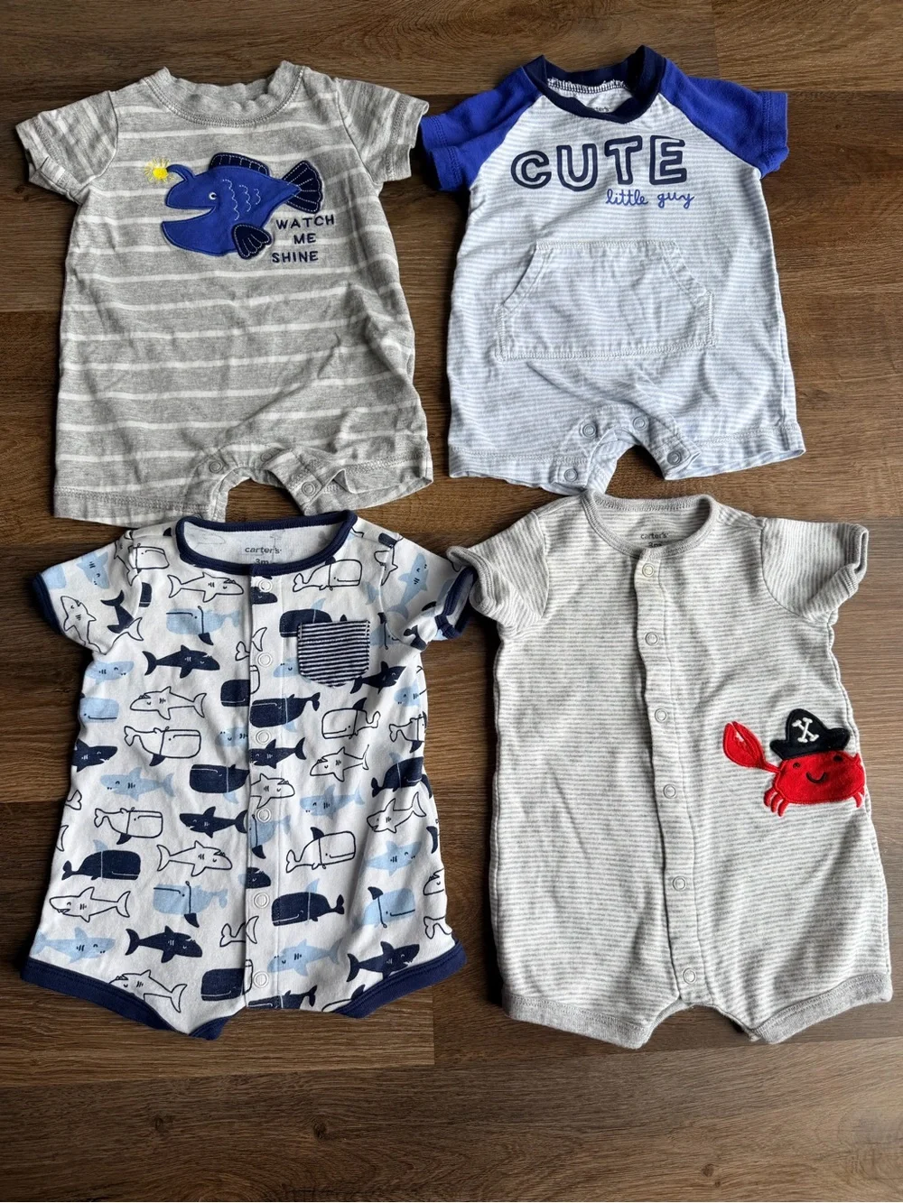 CARTER’S | Baby Boy Romper Bundle | Summer Outfits | Onesies Bodysuits Set