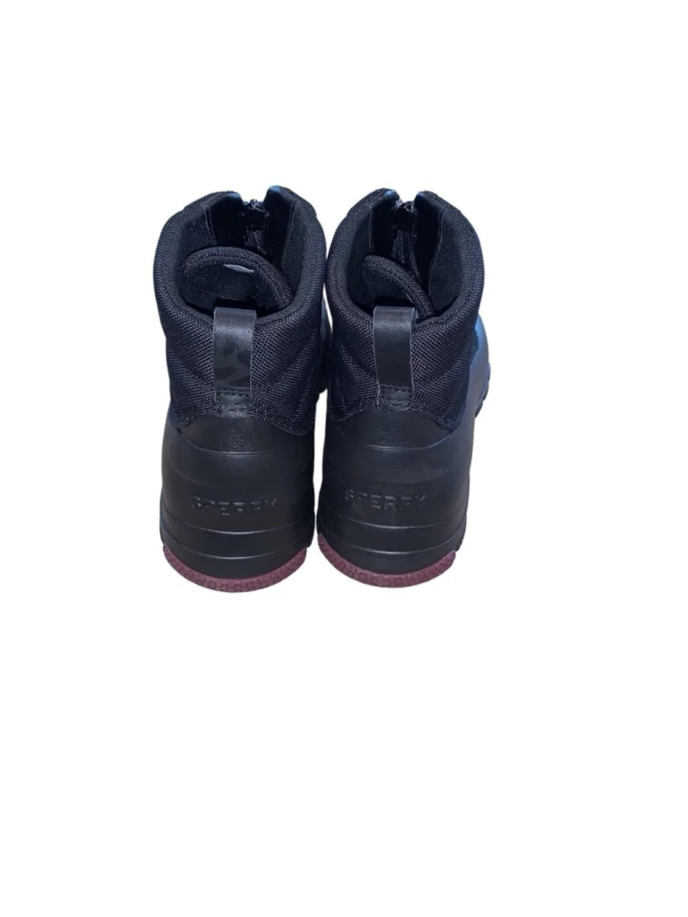 Sperry duck float zip seacycled boots black size 6