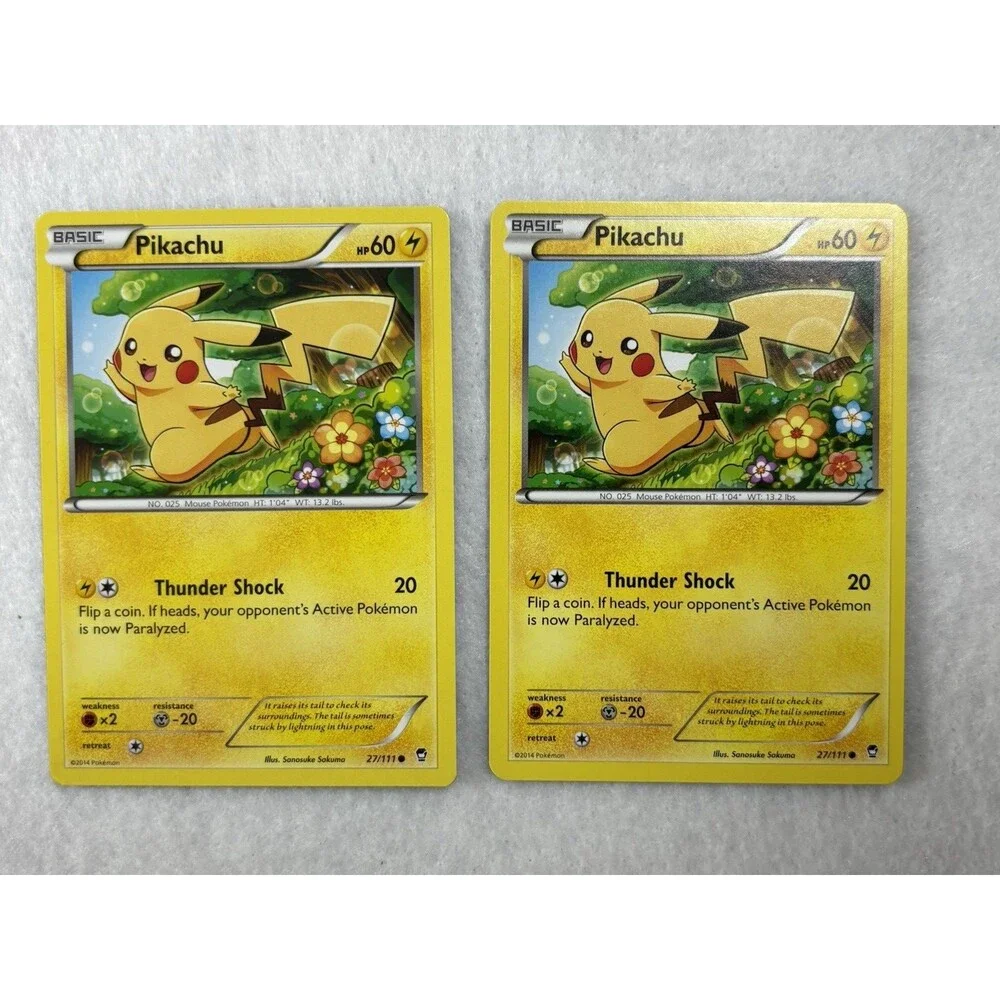 Pokémon TCG Lot 13 Cards Reverse Holo Pikachu + 7 Poison Burn Markers Preowned