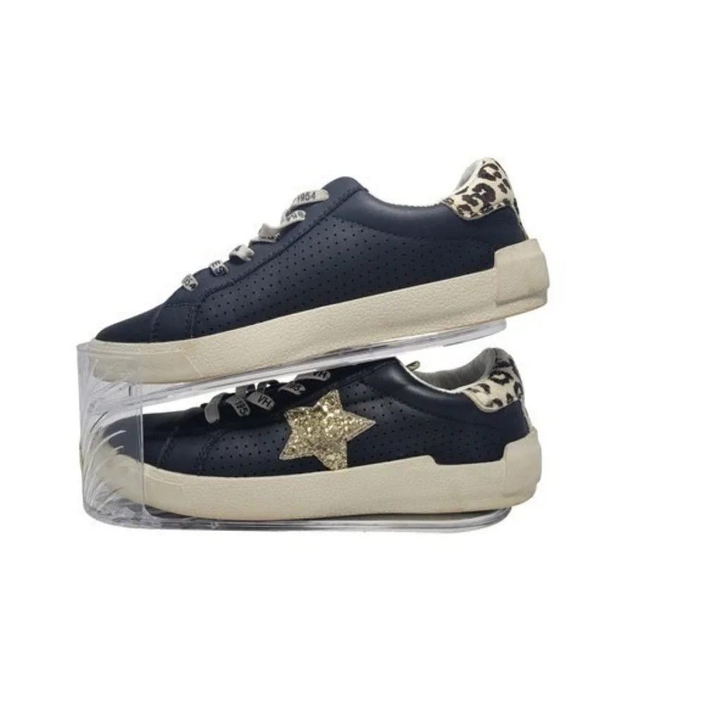 Vintage Havana‎ Gadol Sneakers Womens 7 Navy Gold Excellent Leopard Star Top