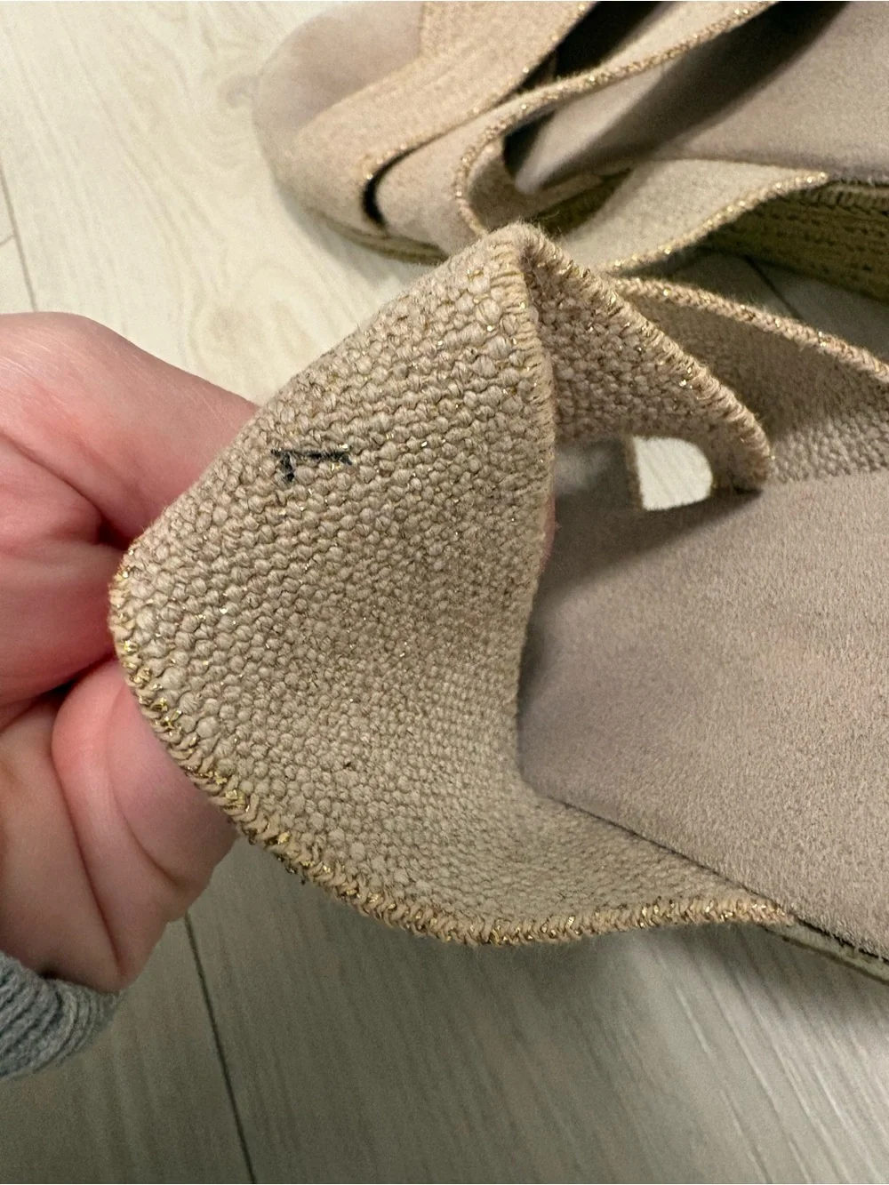 Charleston Shoe Co. Crisscross Slide Sandals in Beige