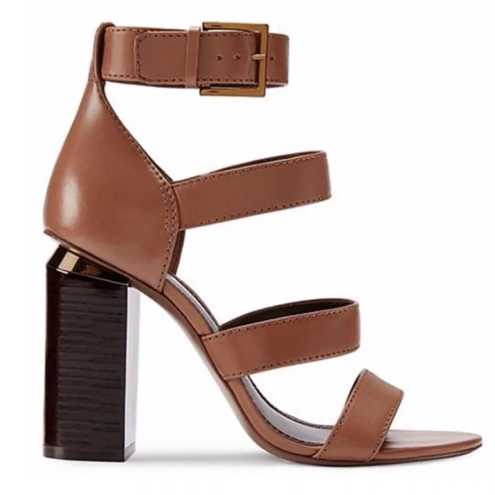 Tory Burch Jones Brown Block Heel Sandal