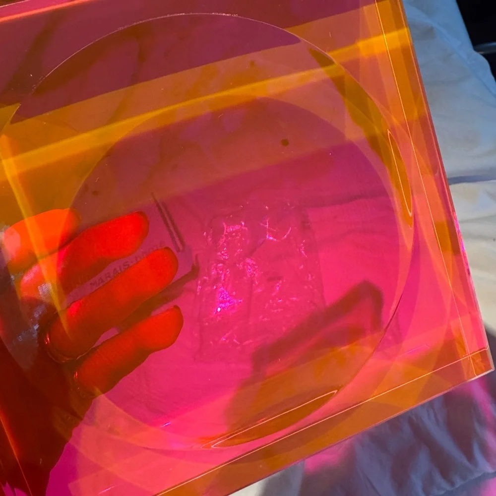 Iridescent Pink Orange Acrylic Tray