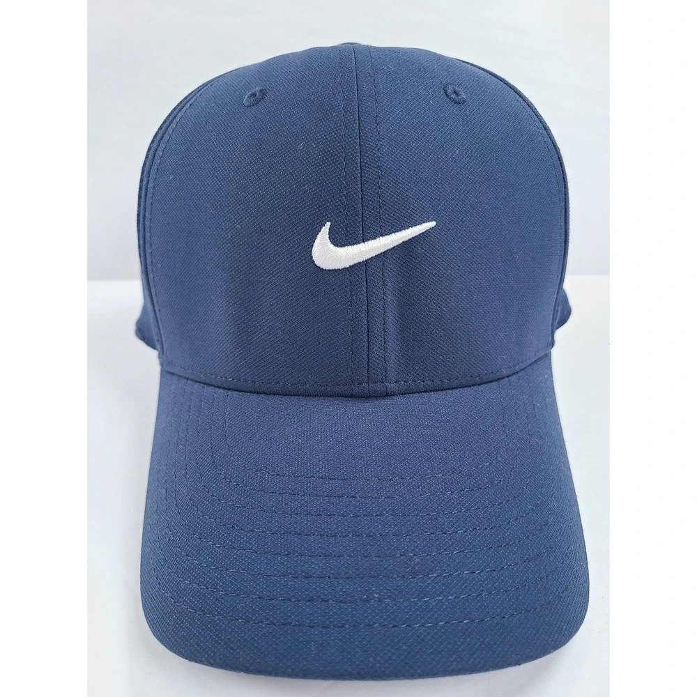Nike Dri-FIT Club Cap Mens‎ L/XL Navy Blue Embroidered Swoosh Logo Snapback Hat
