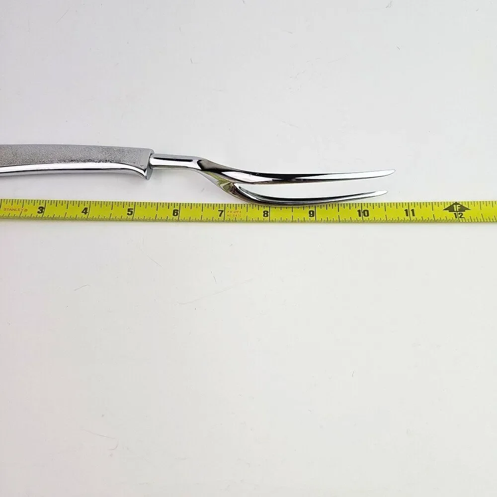 Vintage Chas D Briddell Carvel Hall Stainless Steel Carving Fork 10.5 in USA