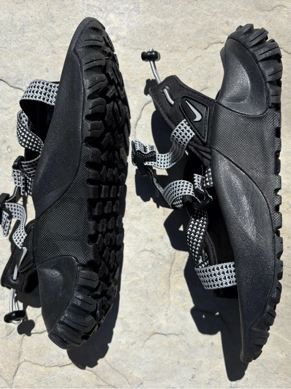 Nike Black Water Sandals with Black and White Straps