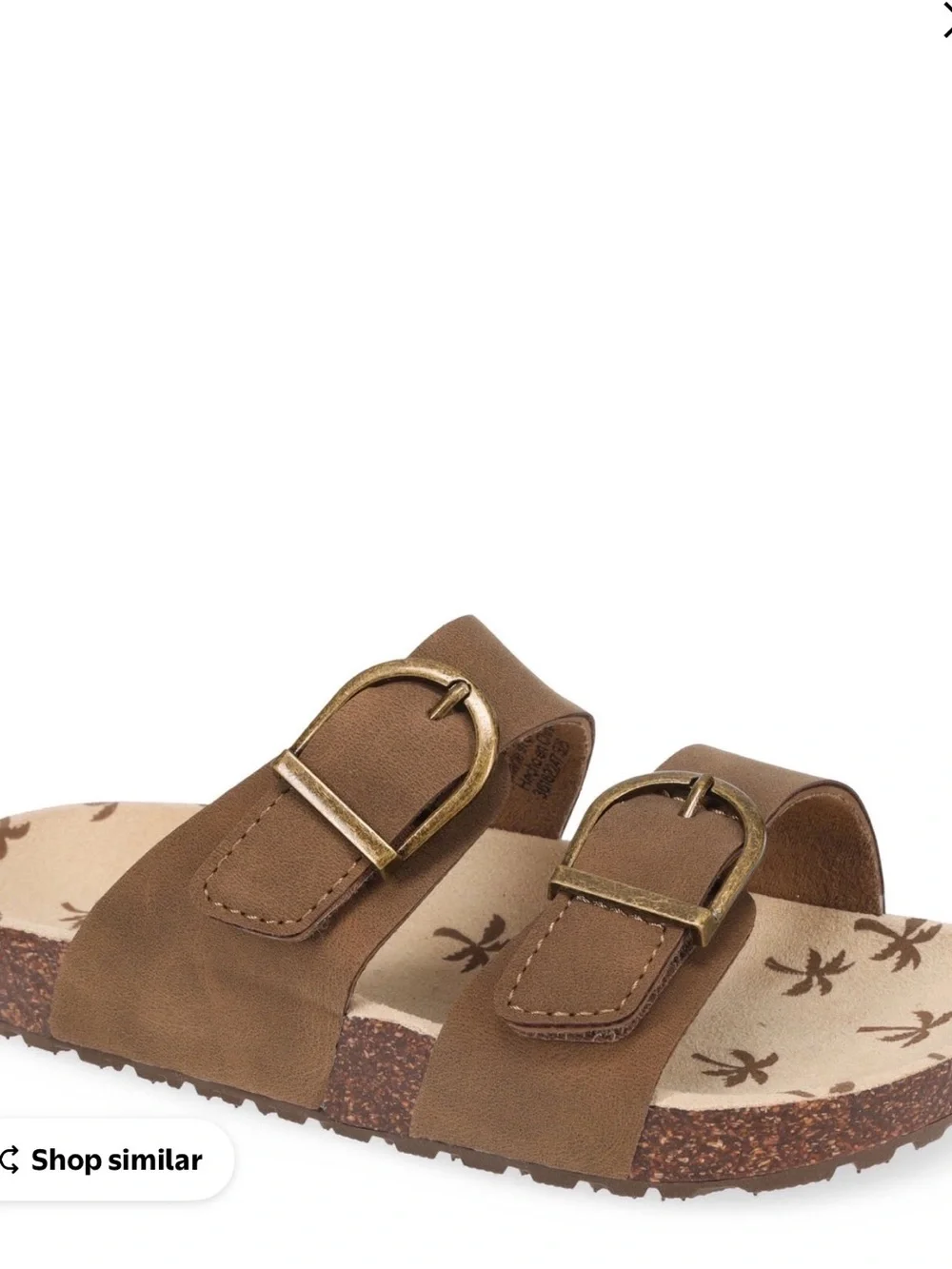 wonder nation Brown Double-Buckle Slide Sandals