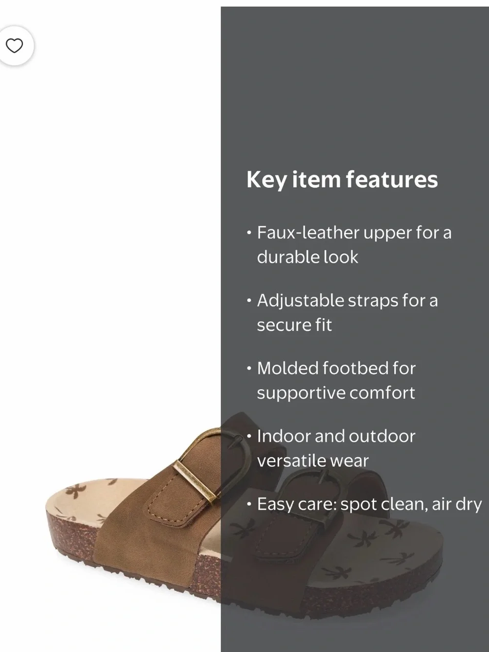 wonder nation Brown Double-Buckle Slide Sandals