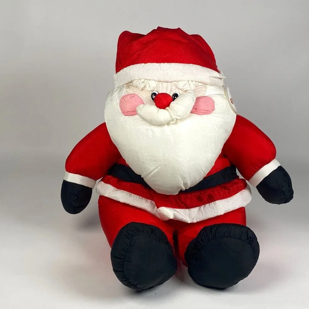 Vintage Chosun Santa Claus Nylon Plush Stuffed Toy Christmas Holiday Decor