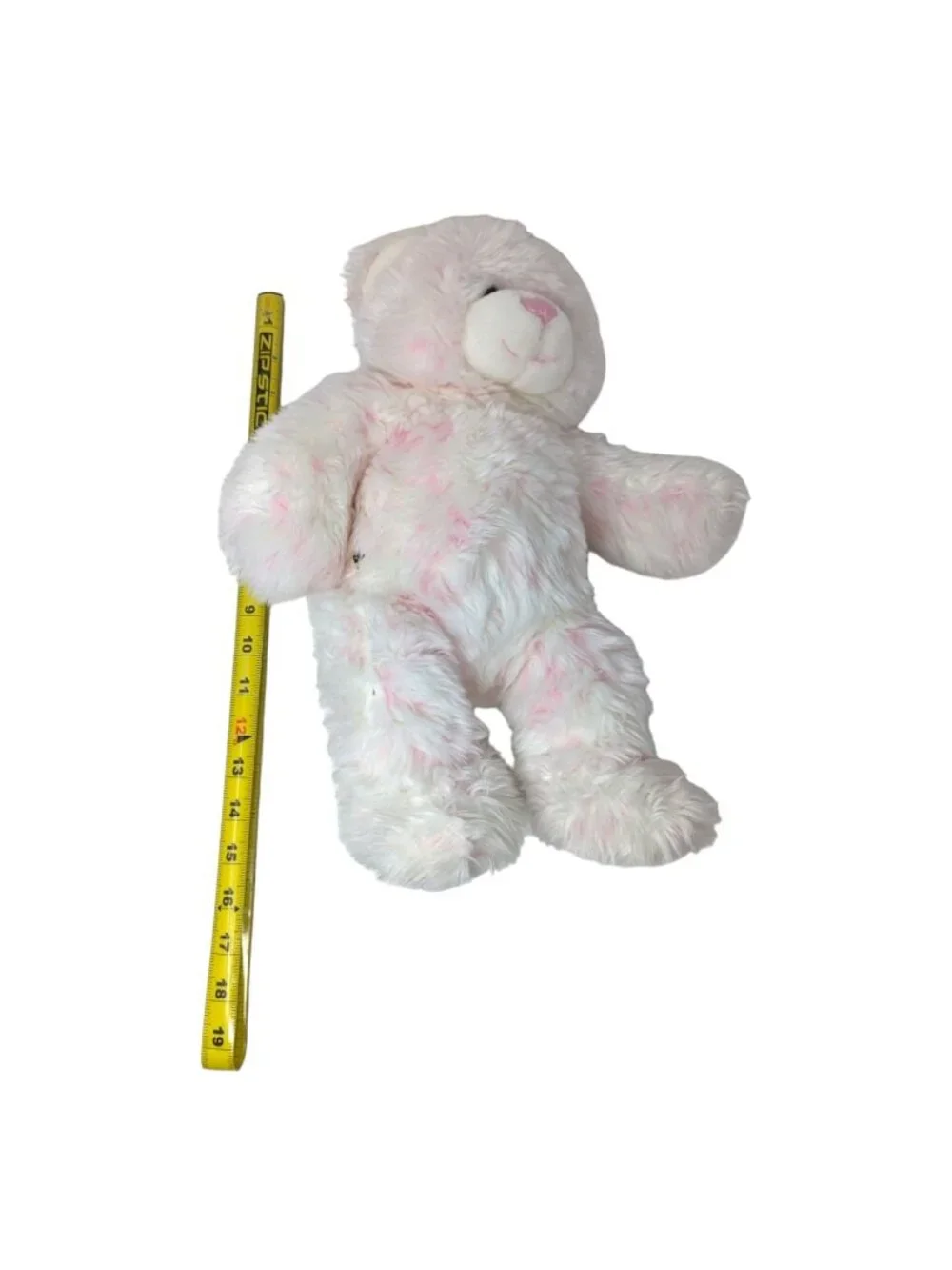 Build A Bear Cuddles Pink Blush White Fluffy Plush Stuffed Animal Soft Toy 15''