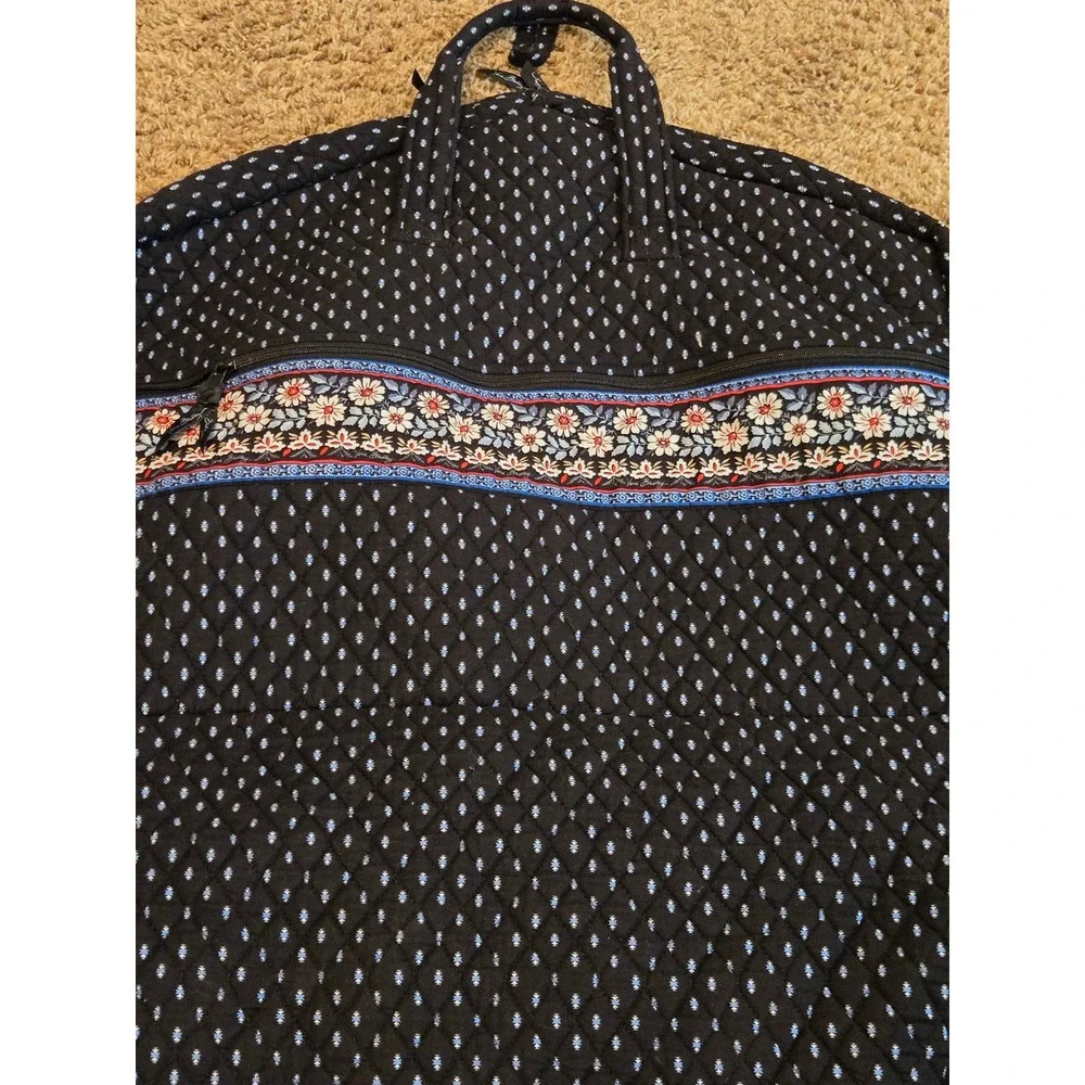 Vera Bradley Night and Day Quilted Hanging Garment Bag Travel Suit Carrier Blue
