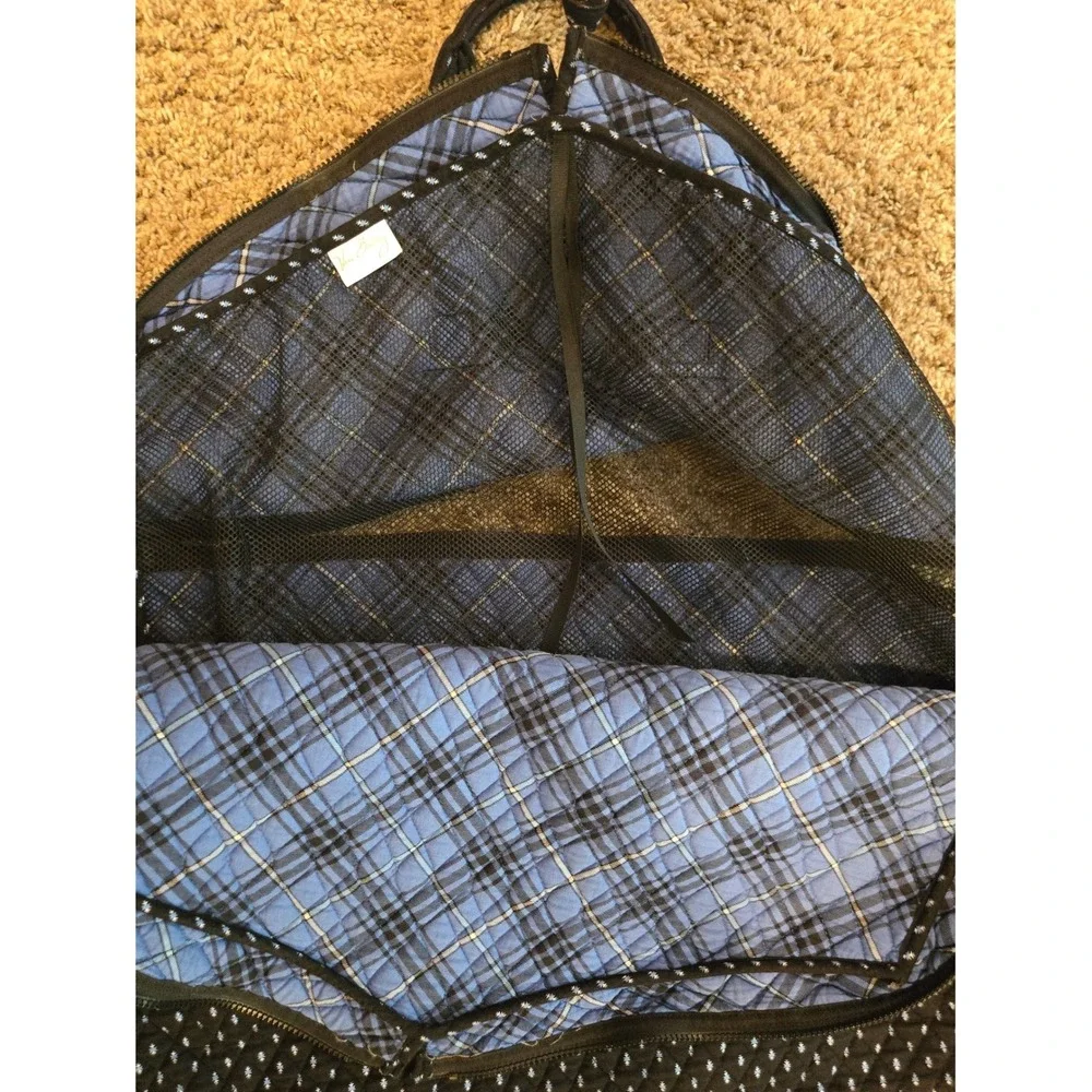 Vera Bradley Night and Day Quilted Hanging Garment Bag Travel Suit Carrier Blue