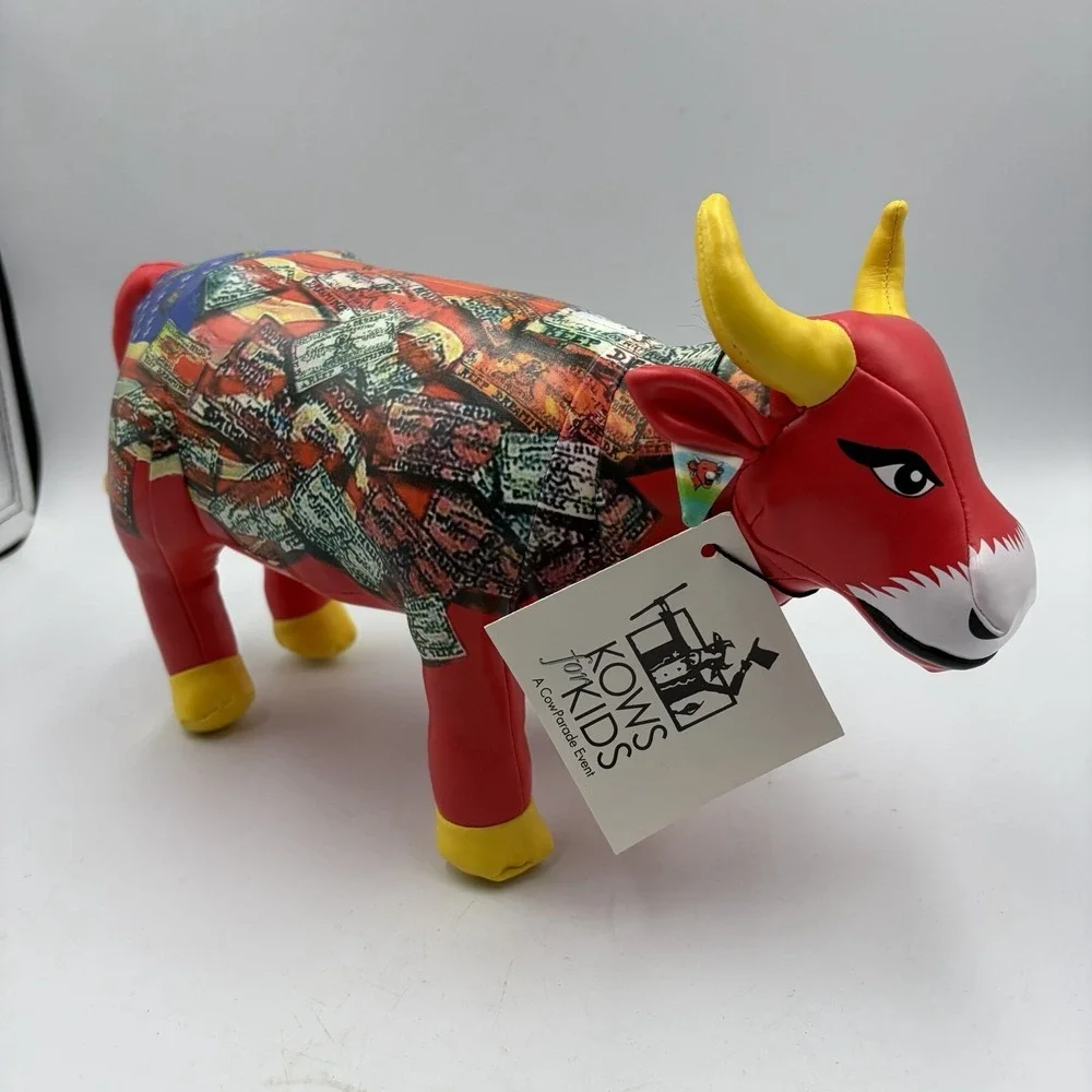 2002 Cow‎ Parade Plush Laughing Cow USA Kows For Kids Parade Special Event HTF