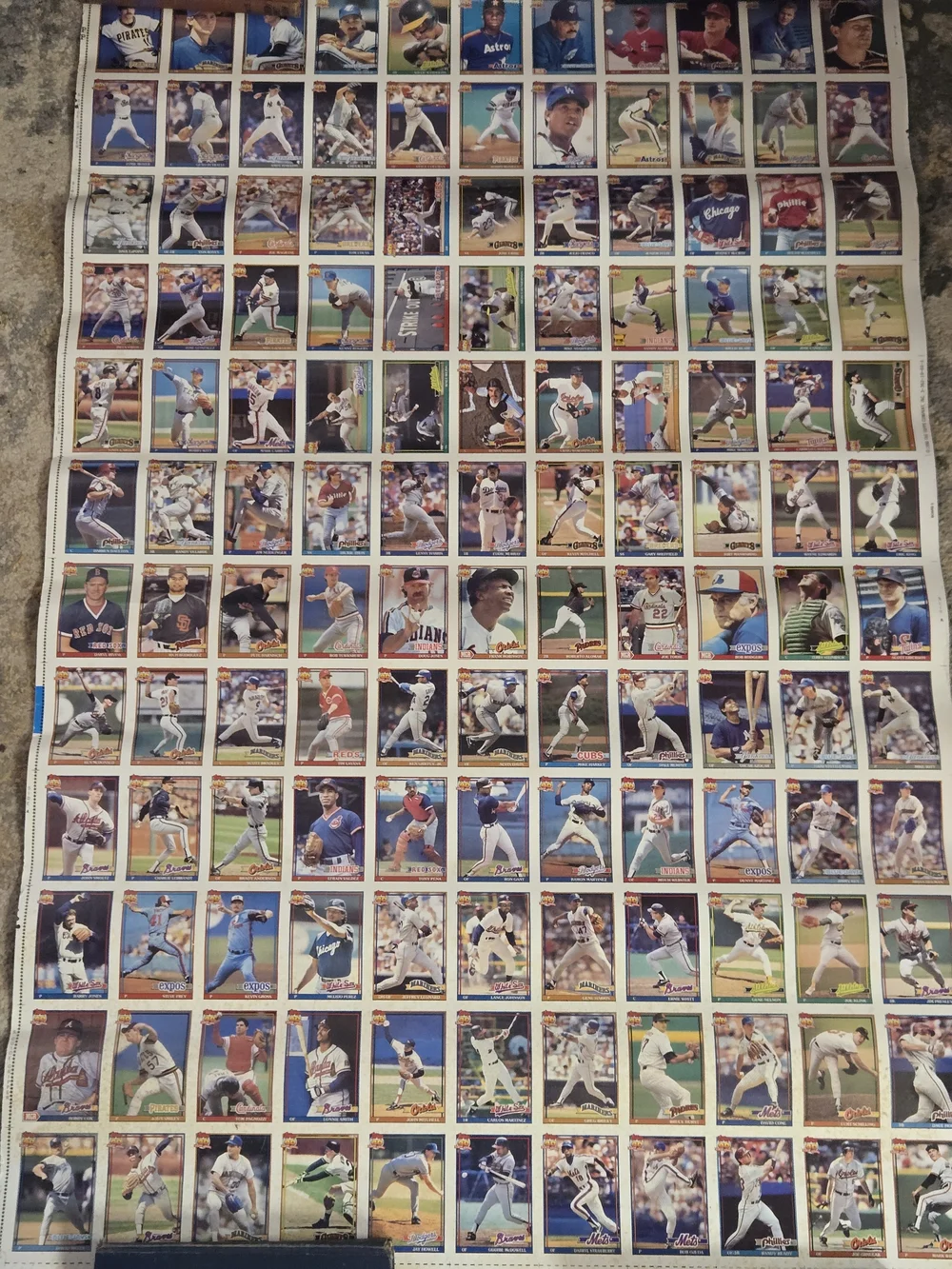 Large Vintage Baseball Card Poster - Multi-Color Player Grid