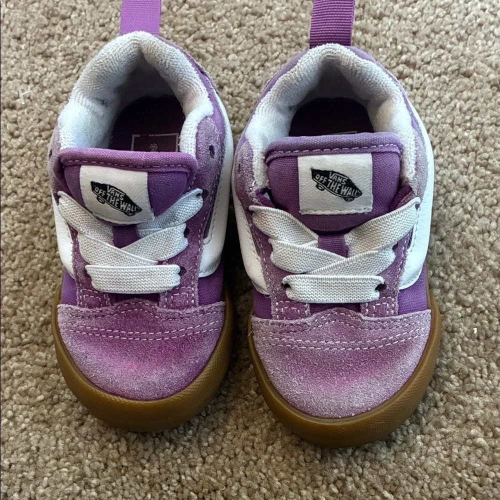 Vans Kids Lavender and White Sneakers