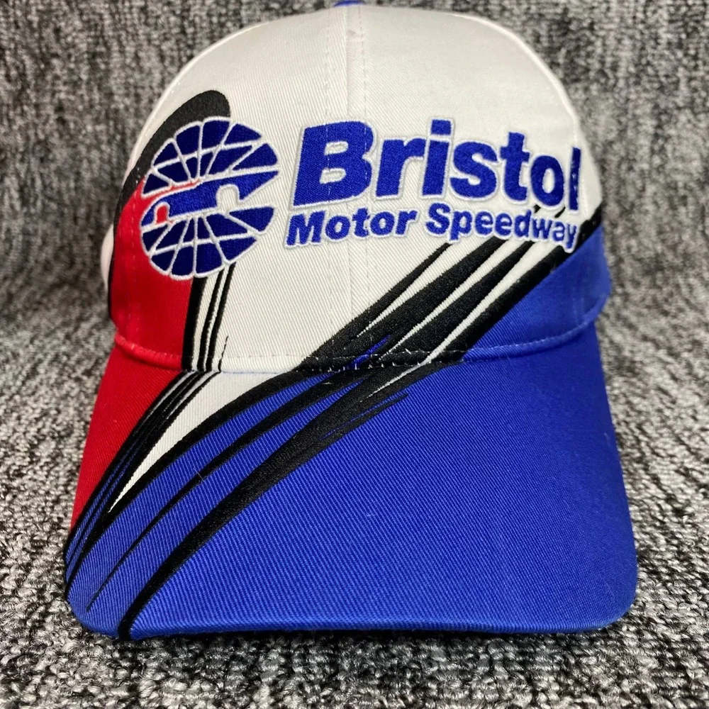 Vintage Bristol Motor Speedway Hat Snapback NASCAR Racing Cap Color Block