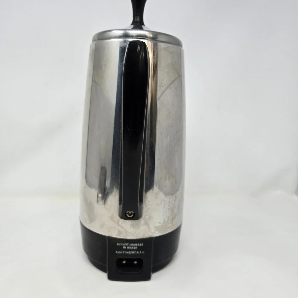 Presto 0281105 Electric‎ Coffee Percolator Stainless Steel Vintage Silver Black