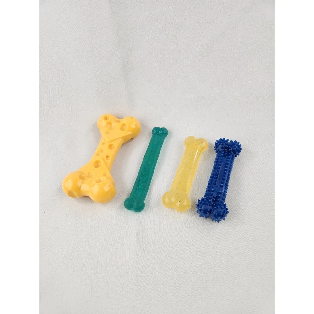 Lot Of Nylabones XL Dura Chew Power  Cheese Bone Dog Toys Flexi Chewer Big Large