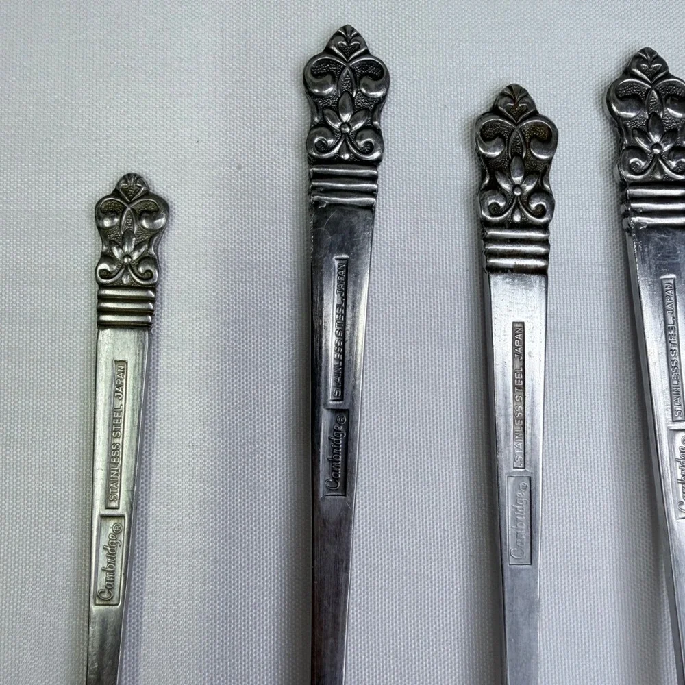 VTG Cambridge Stainless Flatware 5 Dinner Forks 1 Spoon Japan Silverware CBS1