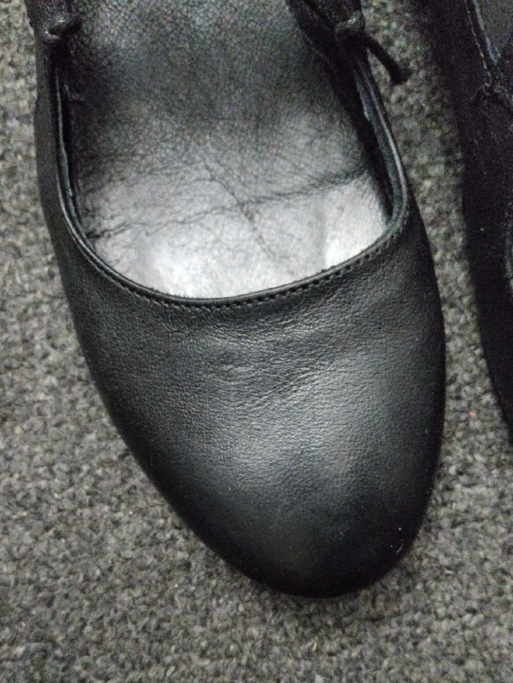 Women's Black Lace-Up Ballet Flats