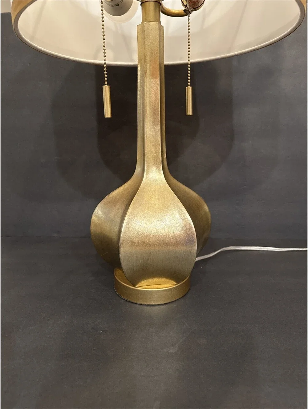 Modern Gold Table Lamp Living Room / Bedroom 26” Tall Read