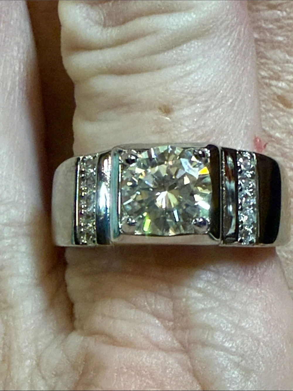 Men’s GRA CERTIFIED MOISSANITE DIAMOND 1 CT 925 Sterling Silver NEW sz 10