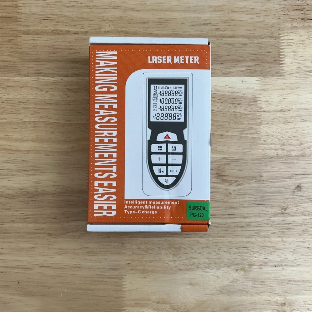 Surgoal PG-120 Laser Measure 120M Rechargeable USB-C Distance‎ Meter Pythagorean
