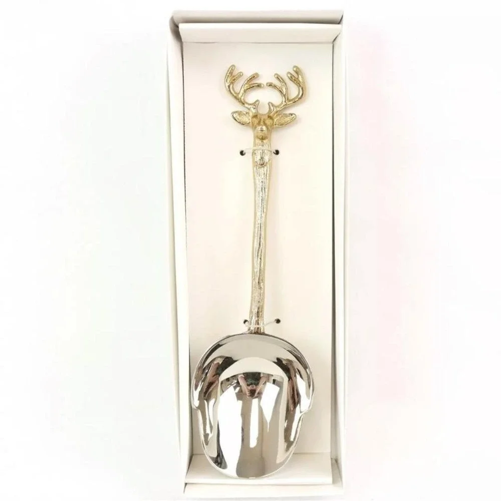 Zodax Peura Stag's Head Assorted Steel/Brass Silverware in Silver Lot of 5‎