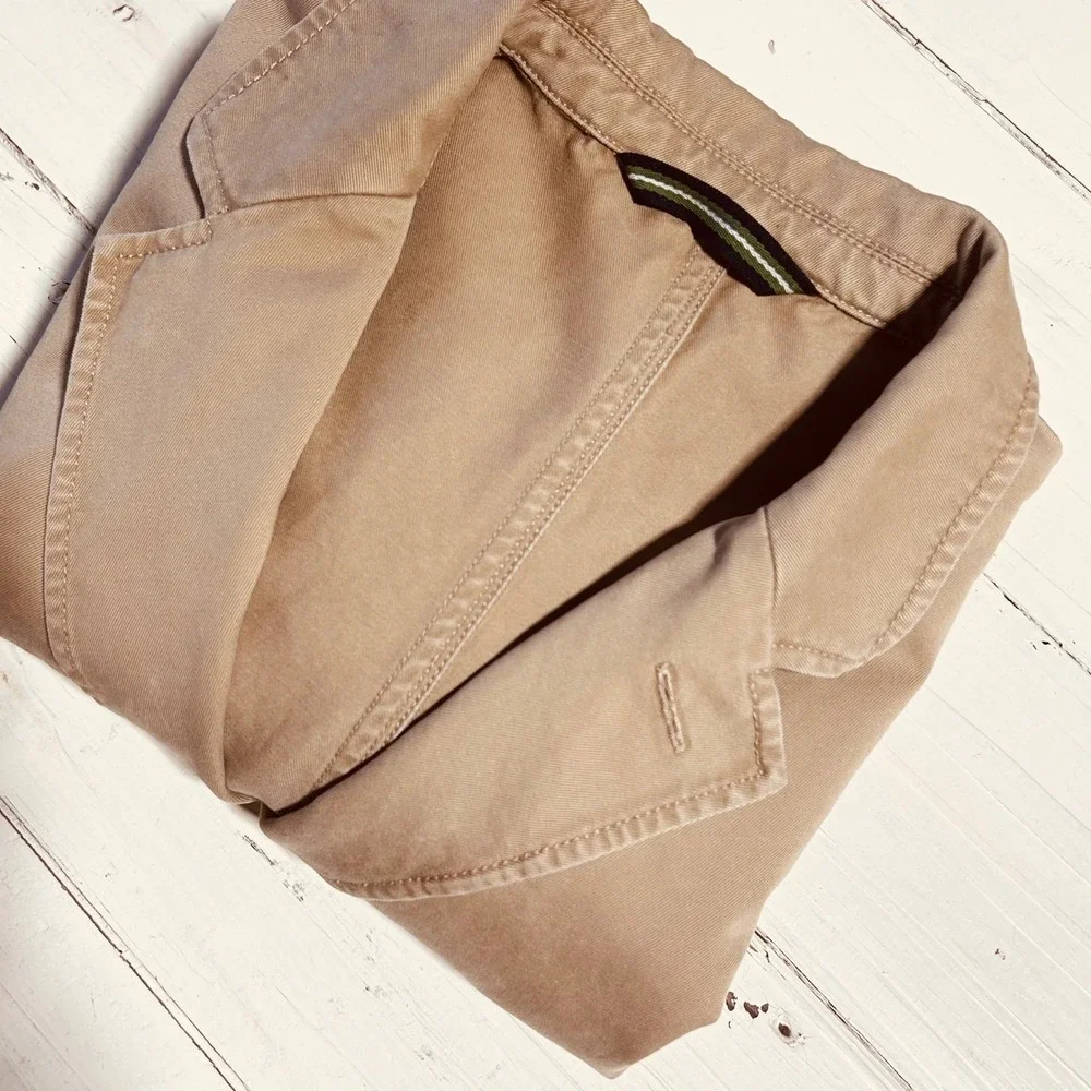 J. Crew Men's Tan Cotton Casual Blazer‎ Jacket Size L