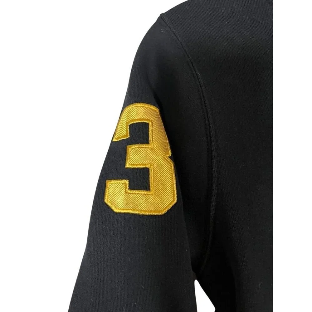 Ralph Lauren XL 3 Horse‎ Hoodie Black Kid Preppy Embroidery Luxury Classic Retro