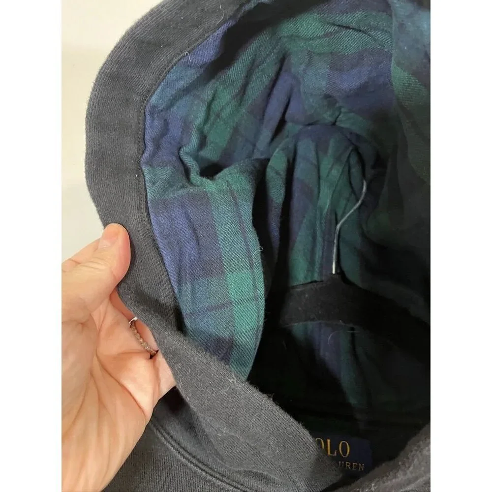 Ralph Lauren XL 3 Horse‎ Hoodie Black Kid Preppy Embroidery Luxury Classic Retro
