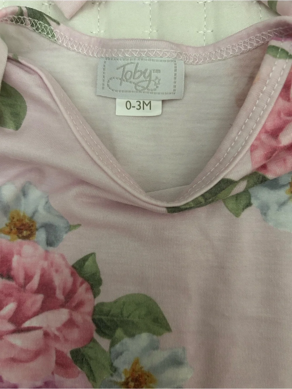 Toby Infant Pink Floral Knotted Gown with Headband