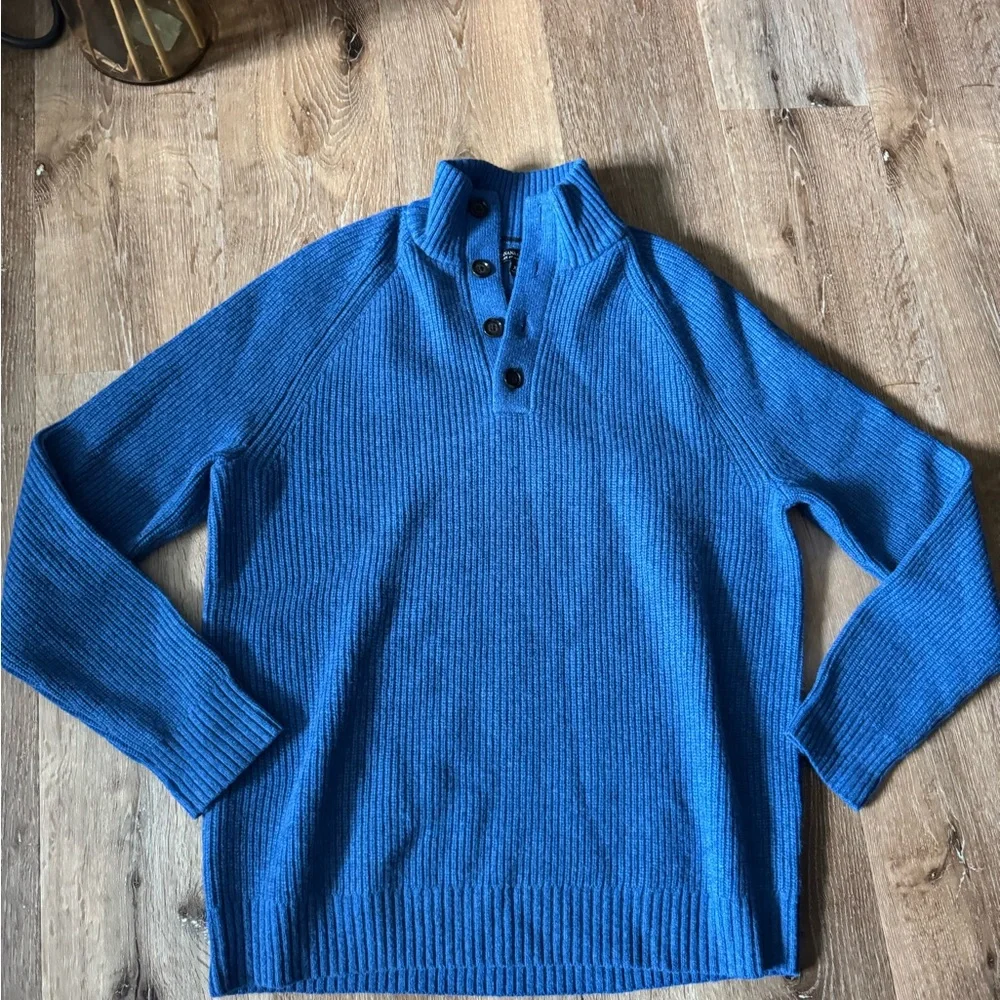 Banana Republic‎ Blue Men's Mockneck Merino Sweater Size XL