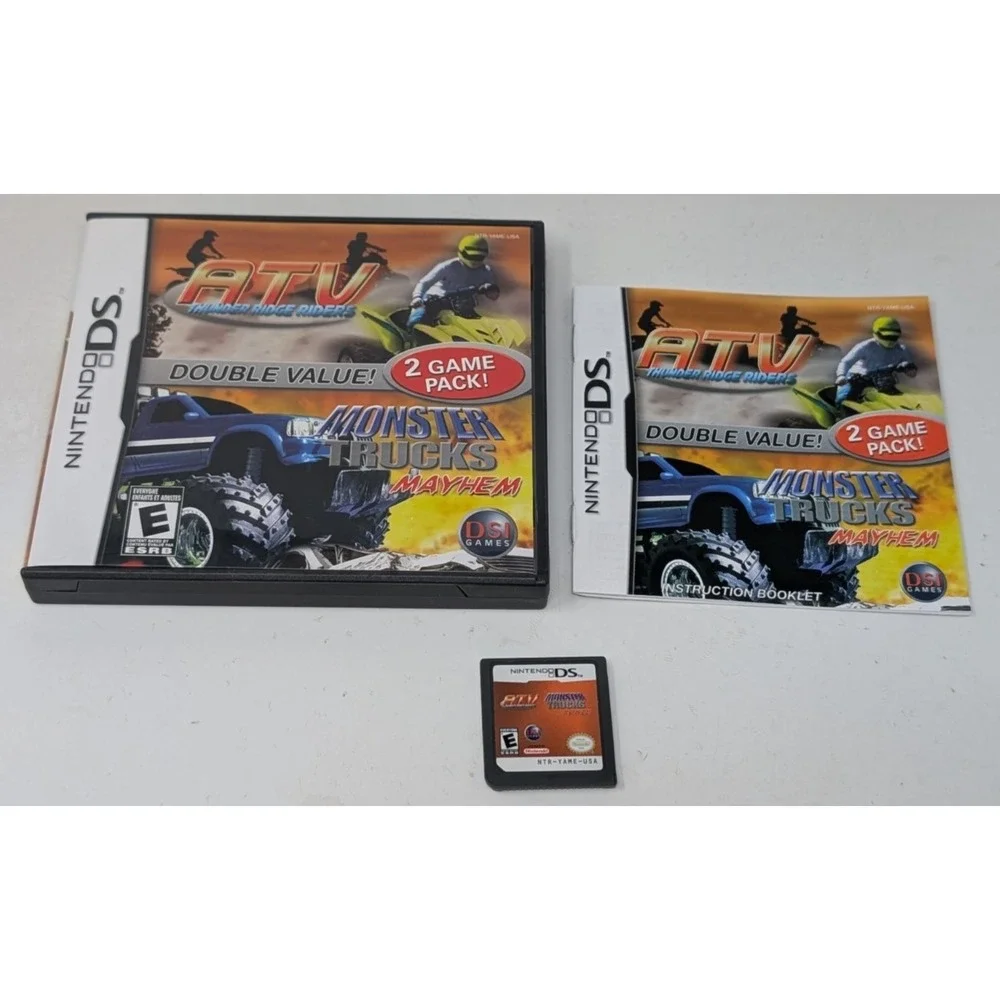 ATV:‎ Thunder Ridge Riders / Monster Trucks Mayhem (Nintendo DS, 2007) Complete