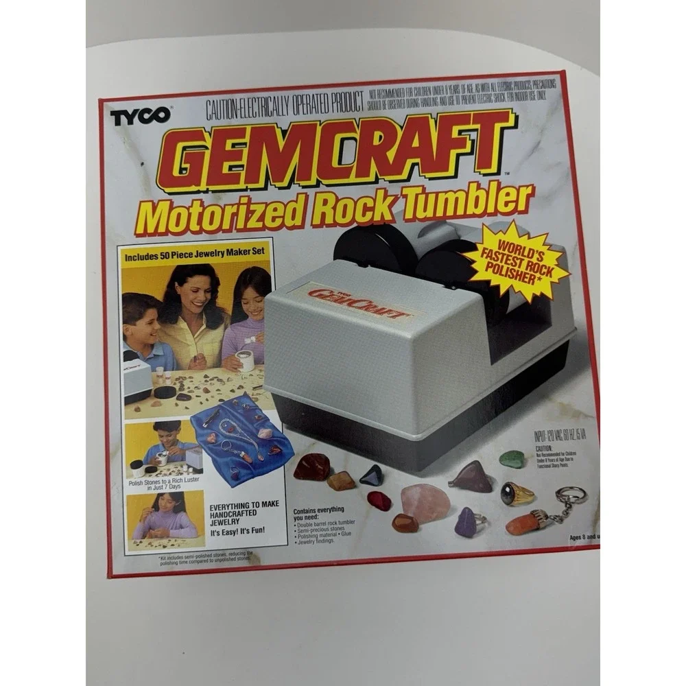 Tyco GemCraft Motorized Rock Tumbler Jewelry Maker Kit Model 7406 Vintage 1991