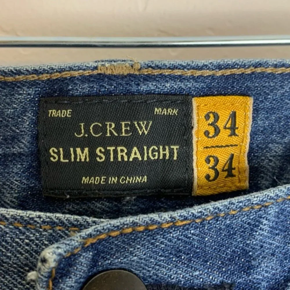 J. Crew Medium Wash Slim Straight Jeans