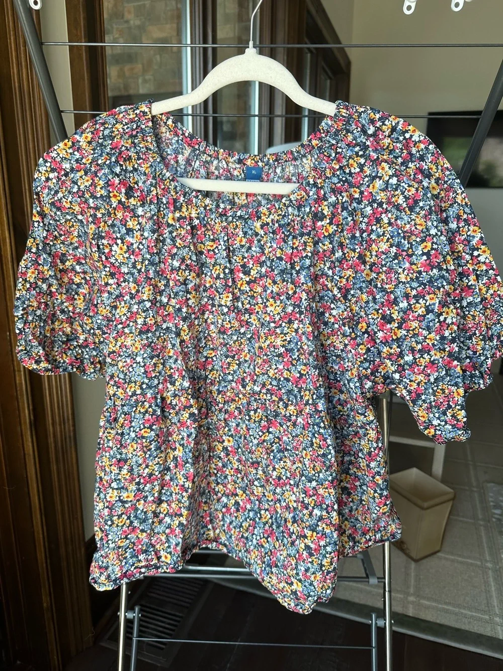Floral Smocked Peasant Top