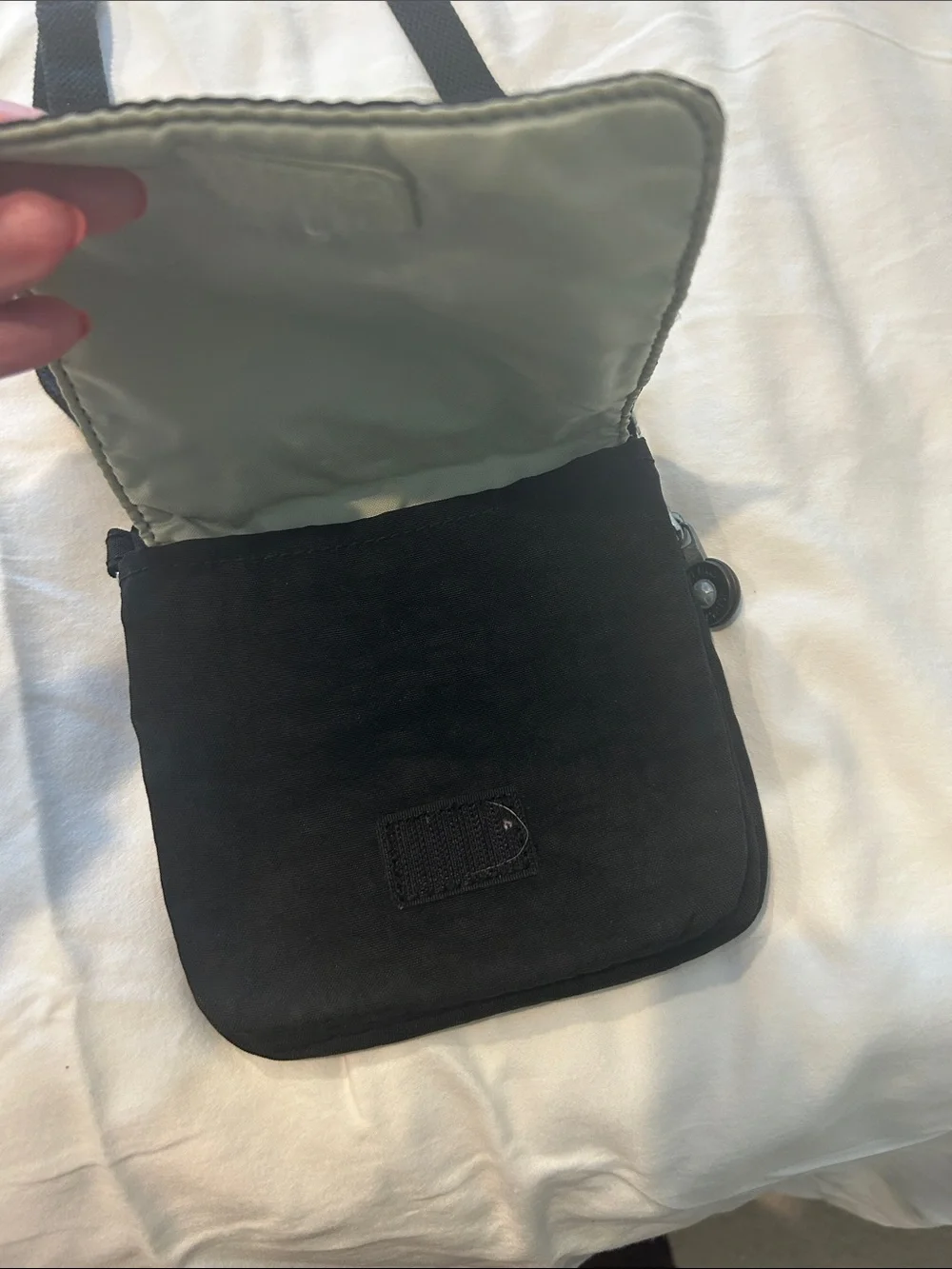 Kipling Black Nylon Compact Messenger Crossbody