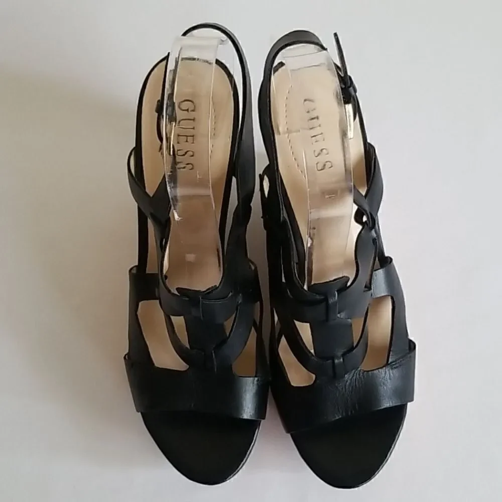 Guess black leather