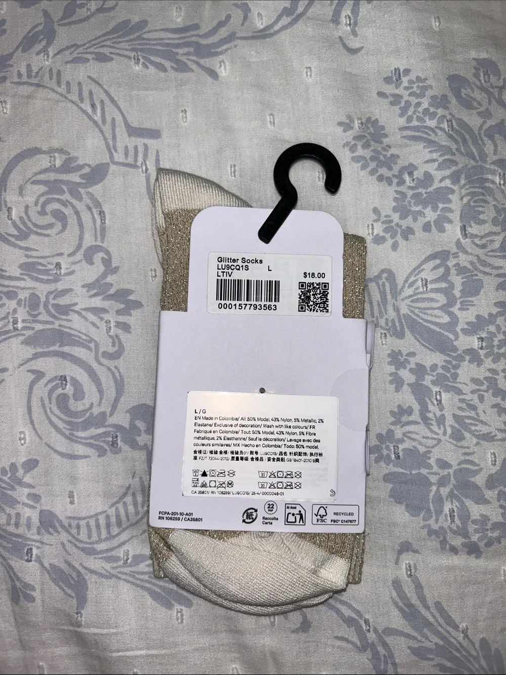 New lululemon athletica Glitter Quarter-Length Socks in Gold