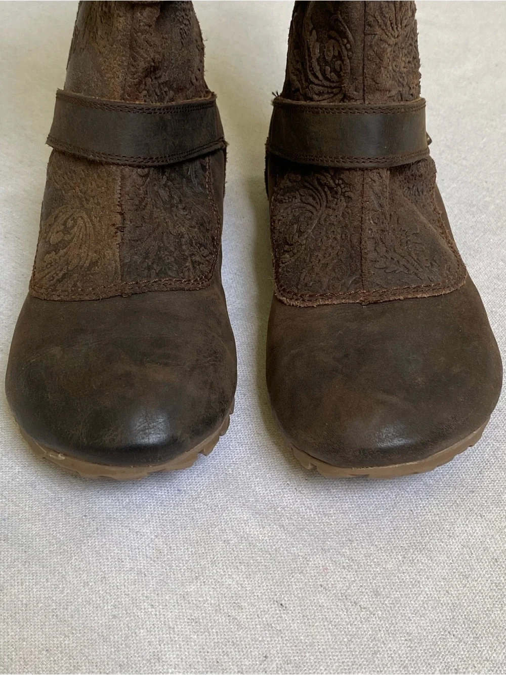 Merrell Haven Embossed Tooled Leather Brown Pull On Boot