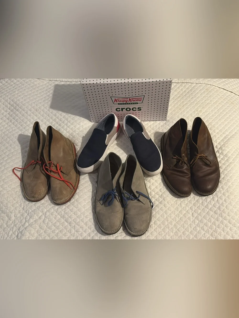 CROCS Men's Navy & White Slip-On Sneakers bundle