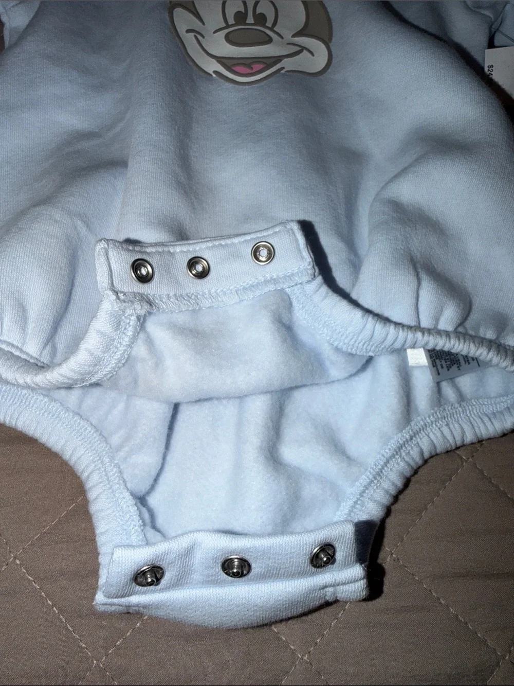 Old Navy Light Blue Baby Hoodie One-Piece with Mouse Face