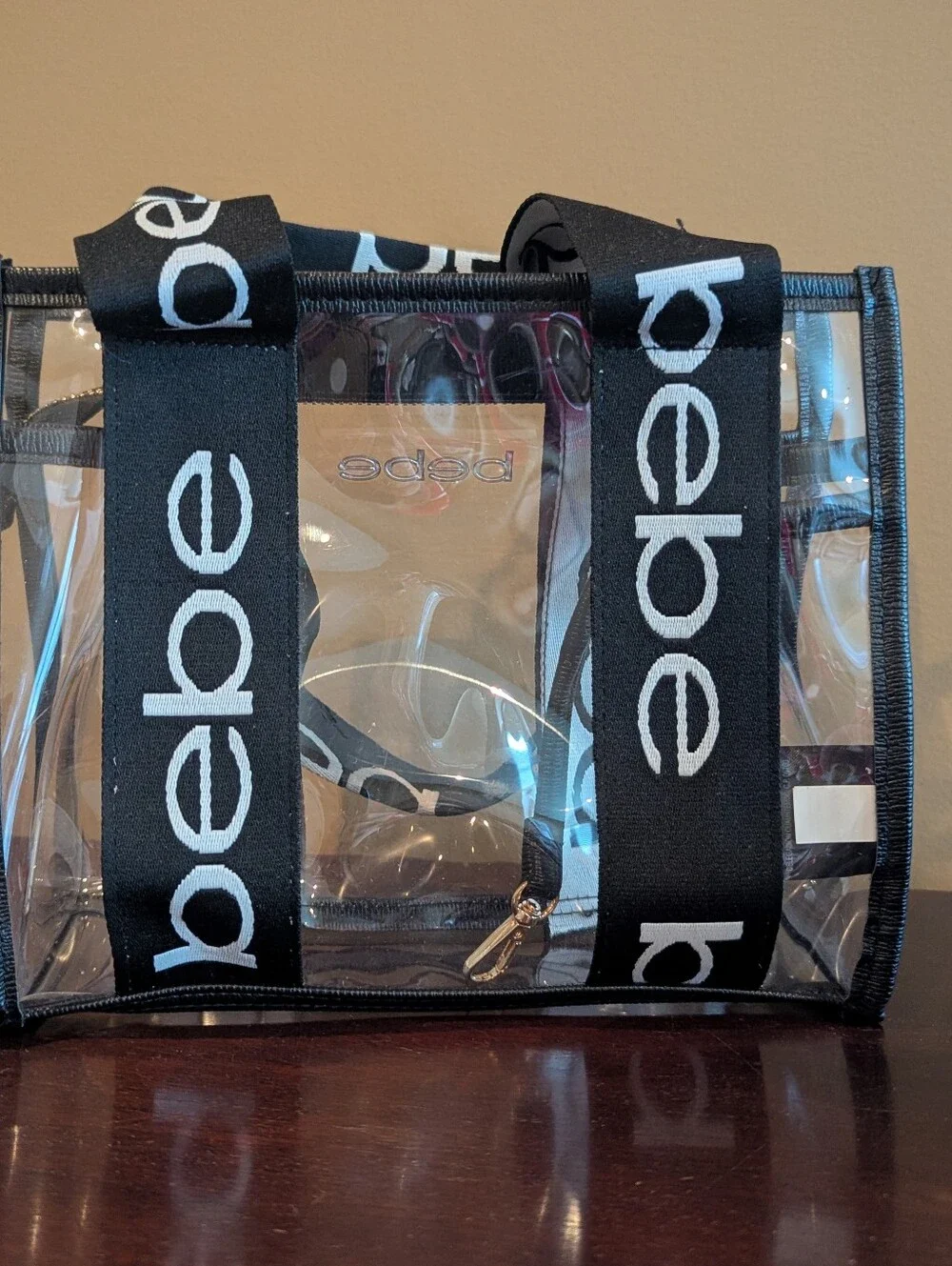 bebe includes transparent trim
