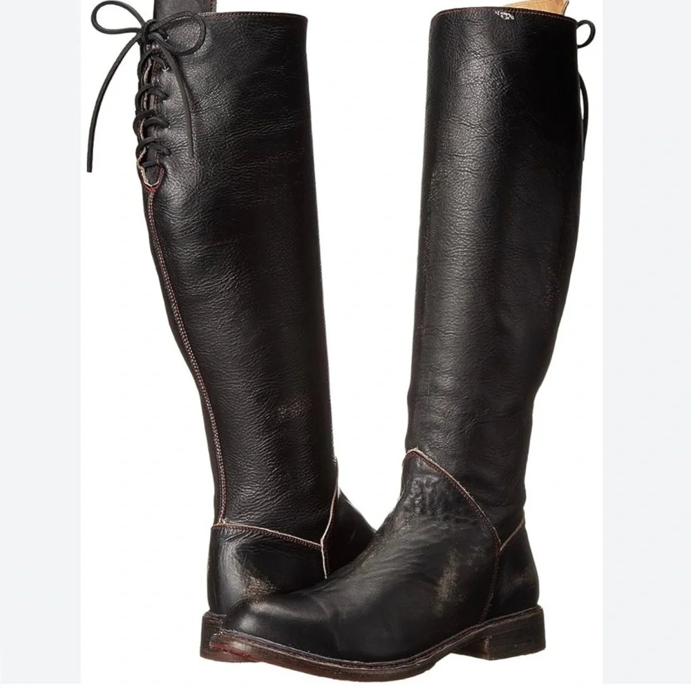 Bed/stu Manchester Black Knee-High Leather Boots size medium