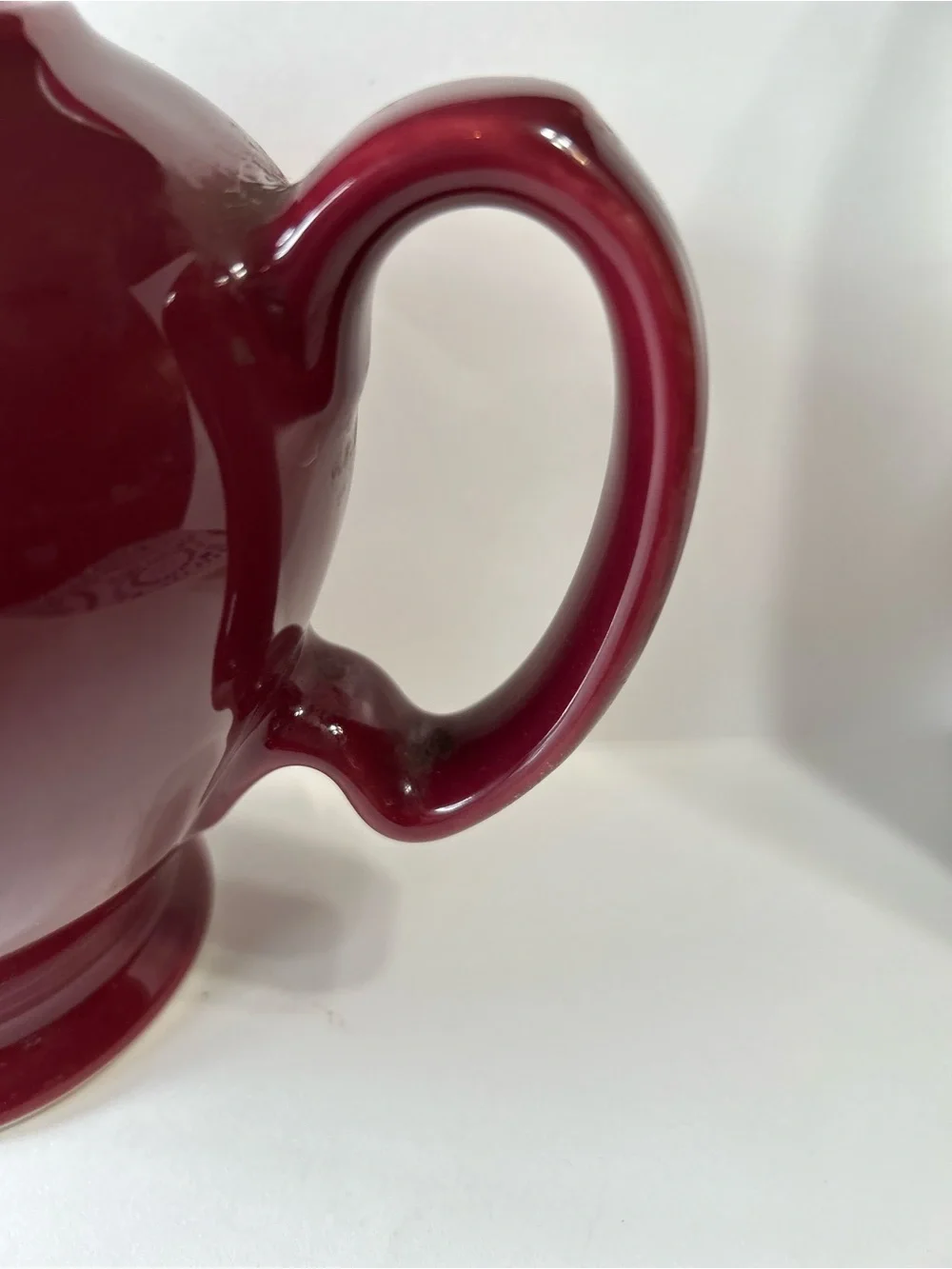 Vintage 1940s McCormick & Co  Burgundy Ceramic Teapot