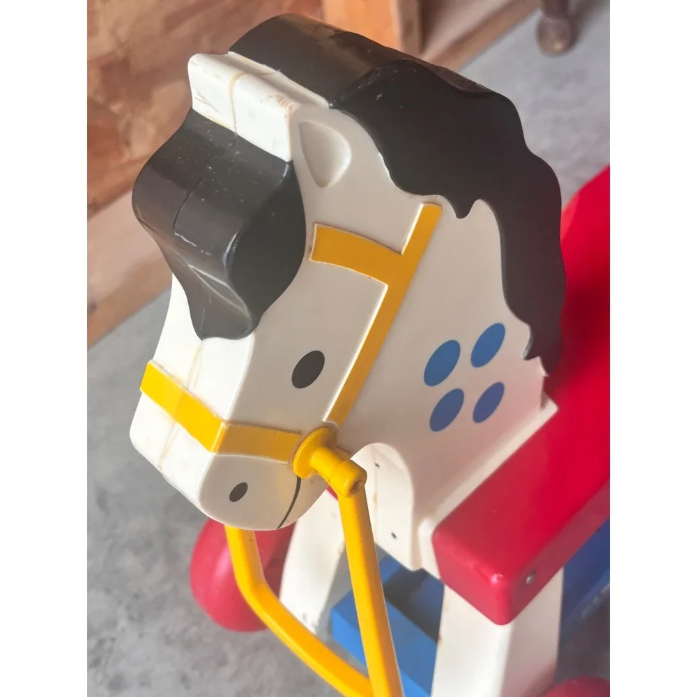 Vintage Fisher Price Ride On Horse WHINNY HORSE  Made in USA Toddler 1970s