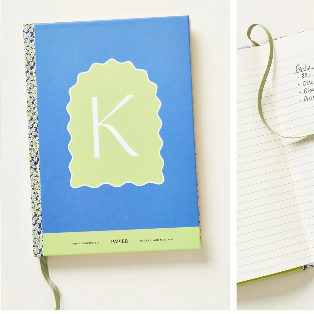NWT Papier x Anthropologie Monogram Journal - K