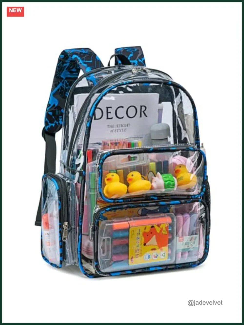Clear Backpack Heavy Duty Transparent See Through BookBag School Travel Festival