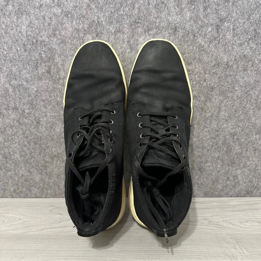 Timberland Davis Square Chukka Mens Size 12 Black Leather Canvas Boots